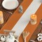 Orange White Stripes Fall Table Runner (Orange/White/Orange) 13x72 Inch